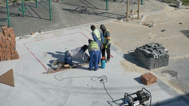 Setting out the layout for...