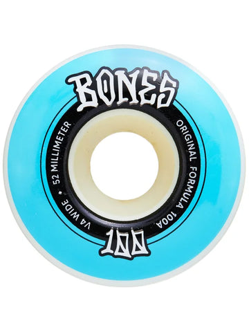 Bones OG Formula Wides 52mm 100A Wheels (White & Blue)